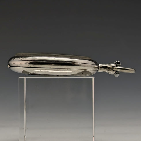 20 世紀初古董 MOVADO 懷錶 馬車雕刻銀色側殼 效果很好